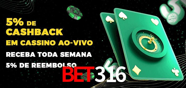 Promoções do cassino ao Vivo bet316